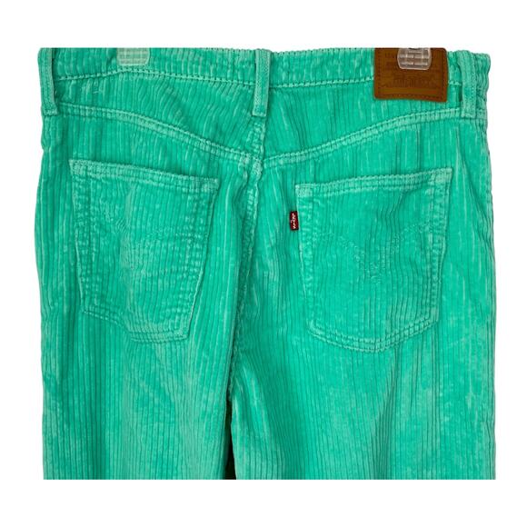 Levi's Premium Ribcage Straight Ankle Corduroy Pants Electric Green Size 32 - Picture 8 of 13